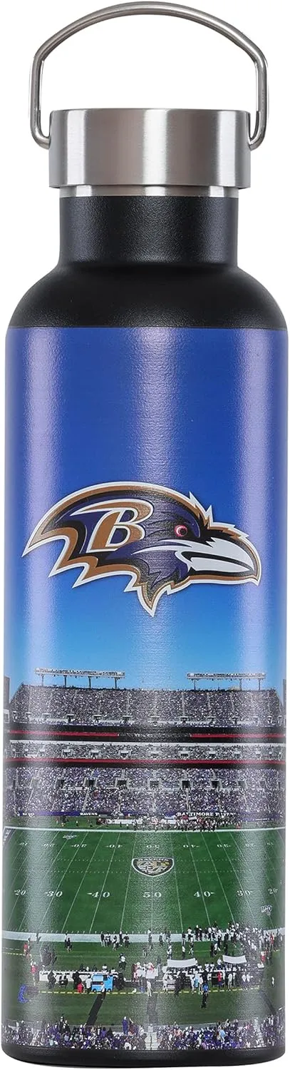 foco NFL unisex-adult NFL Team Logo 25oz Insulated Stainless Steel Travel Home Field Hydration Bottle