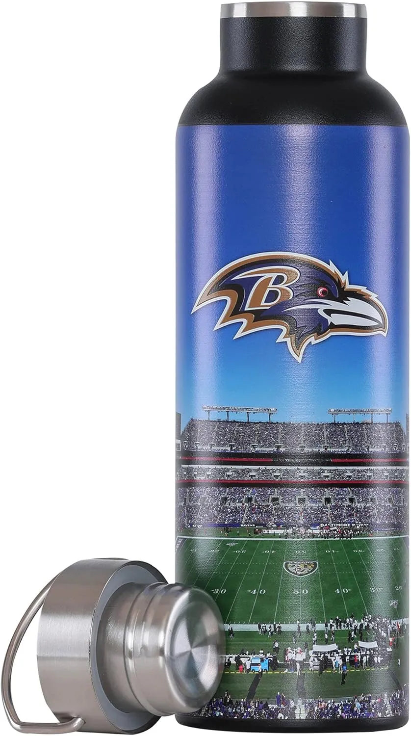 foco NFL unisex-adult NFL Team Logo 25oz Insulated Stainless Steel Travel Home Field Hydration Bottle