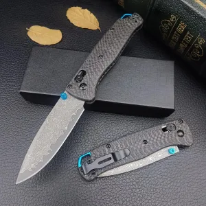 Folding Pocket Knife,Axis Lock Knife,3.15" Damascus Steel Knife, Black Carbon Fiber Handle with Pocket Clip for EDC. (Damascus)