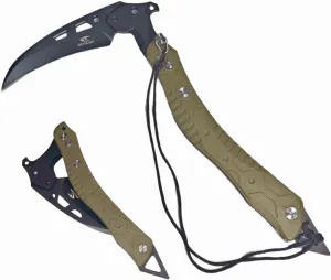 Folding Sickle Knife, Quick Release Tactical Survival Tool with Safety Lock,Glass Breaker, Portable Outdoor Garden Pruning Tool