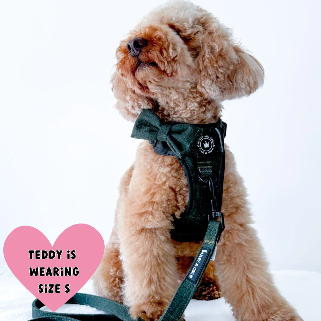 Forest Tweed Dog Harness – Stylish, Adjustable & Reflective