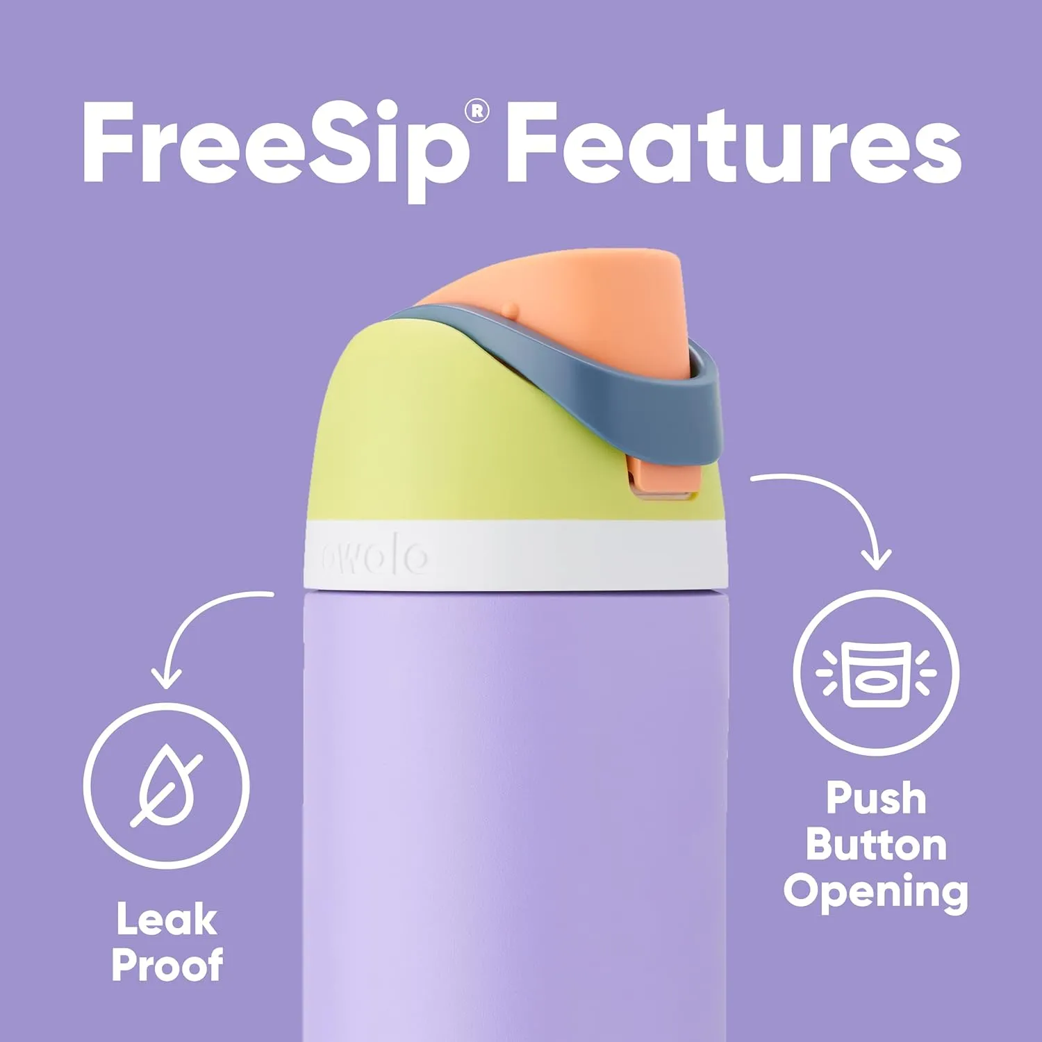 FreeSip Insulated Stainless Steel Water Bottle with Straw for Sports and Travel, BPA-Free, 24-oz, Blue/Teal (Denim)