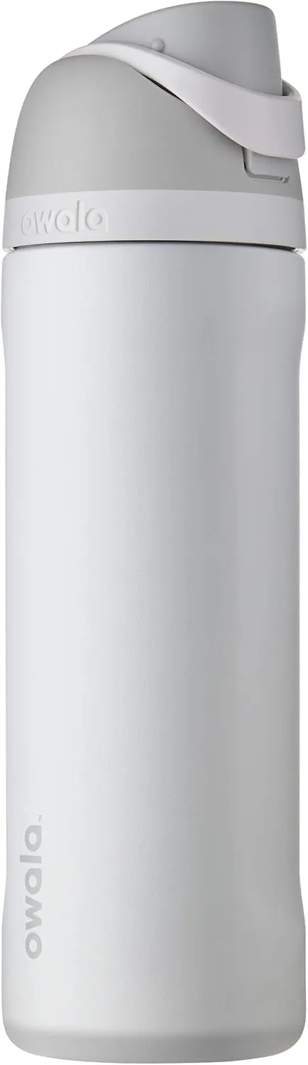 FreeSip Insulated Stainless Steel Water Bottle with Straw for Sports, Travel, and School BPA-Free Sports Water Bottle, 24 oz, Shy Marshmallow