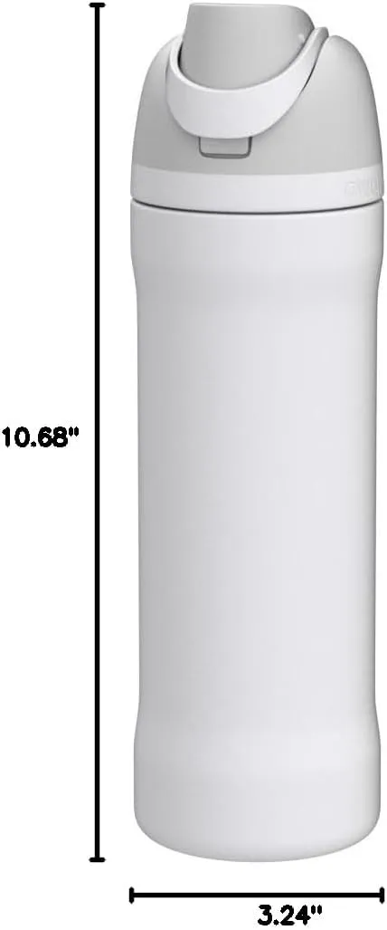 FreeSip Insulated Stainless Steel Water Bottle with Straw for Sports, Travel, and School BPA-Free Sports Water Bottle, 24 oz, Shy Marshmallow
