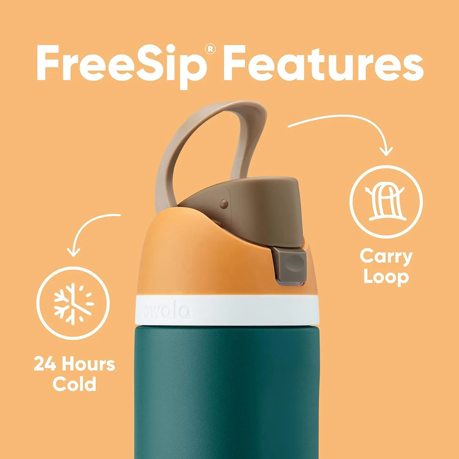 FreeSip Insulated Stainless Steel Water Bottle with Straw for Sports, Travel, and School BPA-Free Sports Water Bottle, 24 oz, Surfs Edge