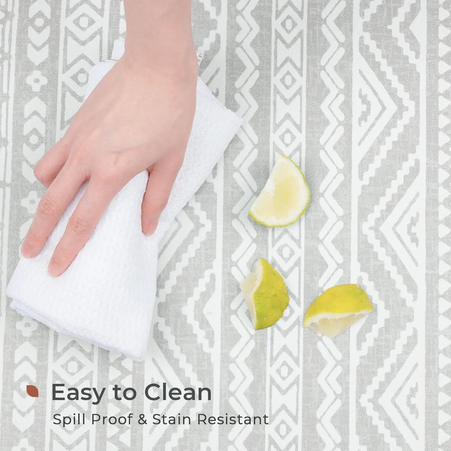 FRESHMINT Boho Kitchen Mat 0.47" Thick Anti-Fatigue Cushioned Kitchen Mats 17.3"x60" for Floor, Long Waterproof Non Slip Comfort Standing Mat Kitchen Rug for Kitchen Decor Sink Office, Light Gray