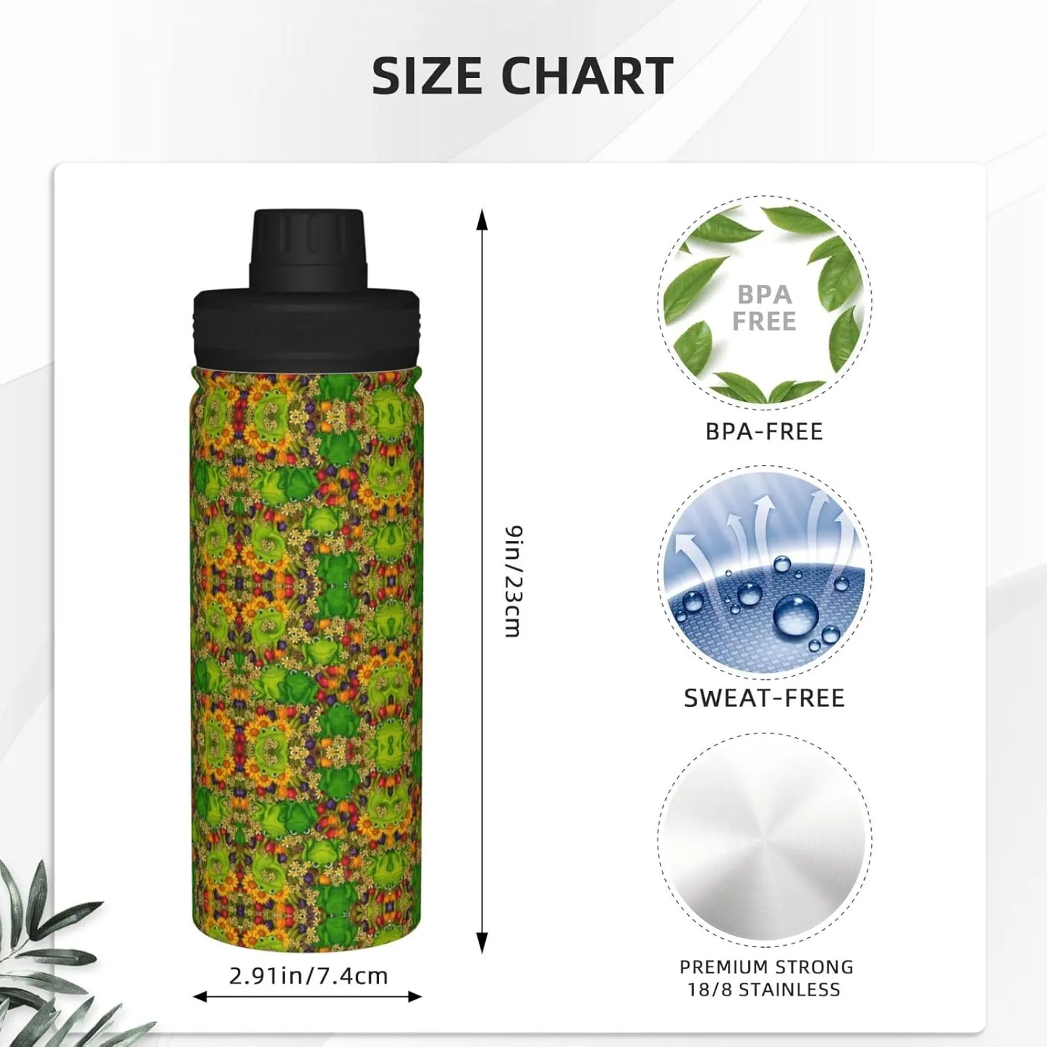 Frog 18oz Sports Insulated Bottle For Outdoor Activities,Your Ideal Companion Staying Hydrated