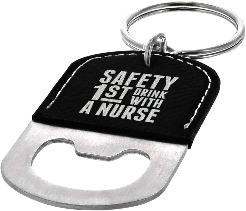 Funny Nurse Gifts Nurse Keychain and Coolies 2-pack Can Coolies and Bottle Opener Keychain Bundle