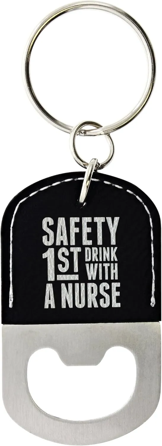 Funny Nurse Gifts Nurse Keychain and Coolies 2-pack Can Coolies and Bottle Opener Keychain Bundle