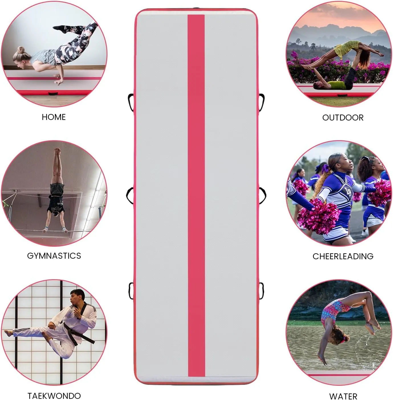 FunWater Inflatable Gymnastics Mat 10ft/13ft Air Track Tumbling Mat 4in Thick Gymnastic Mats for Kids with Electric Pump for Home Use/Training/Cheerleading/Gym/Yoga