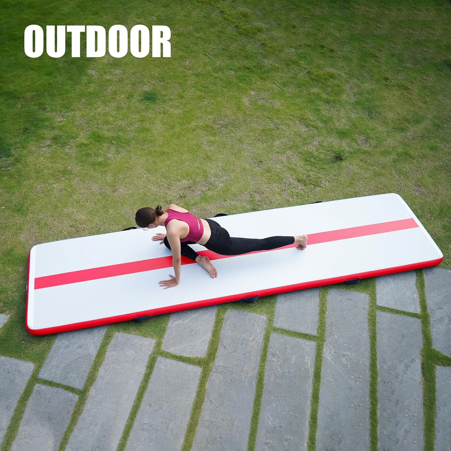 FunWater Inflatable Gymnastics Mat 10ft/13ft Air Track Tumbling Mat 4in Thick Gymnastic Mats for Kids with Electric Pump for Home Use/Training/Cheerleading/Gym/Yoga