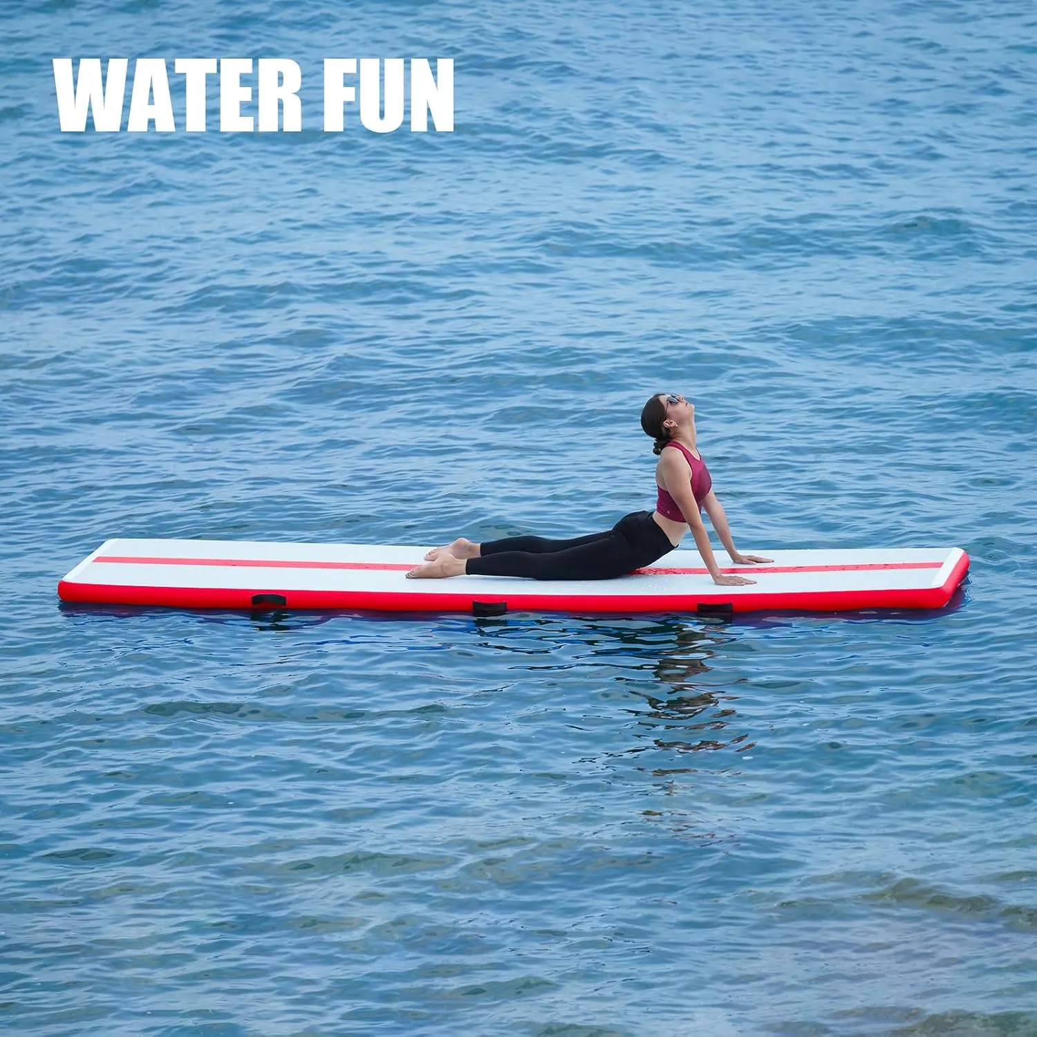 FunWater Inflatable Gymnastics Mat 10ft/13ft Air Track Tumbling Mat 4in Thick Gymnastic Mats for Kids with Electric Pump for Home Use/Training/Cheerleading/Gym/Yoga
