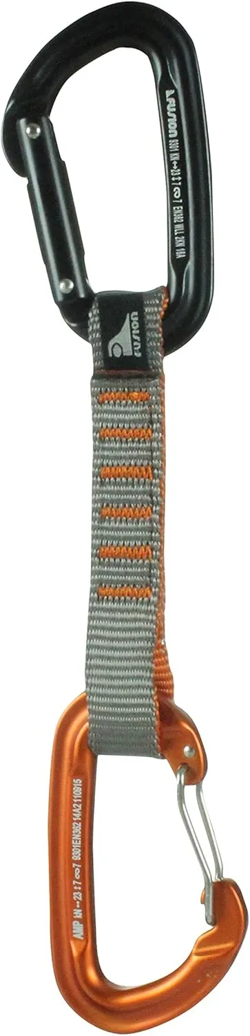 Fusion Climb 11cm Quickdraw with Contigua Wire Gate Carabineer, Orange/Black