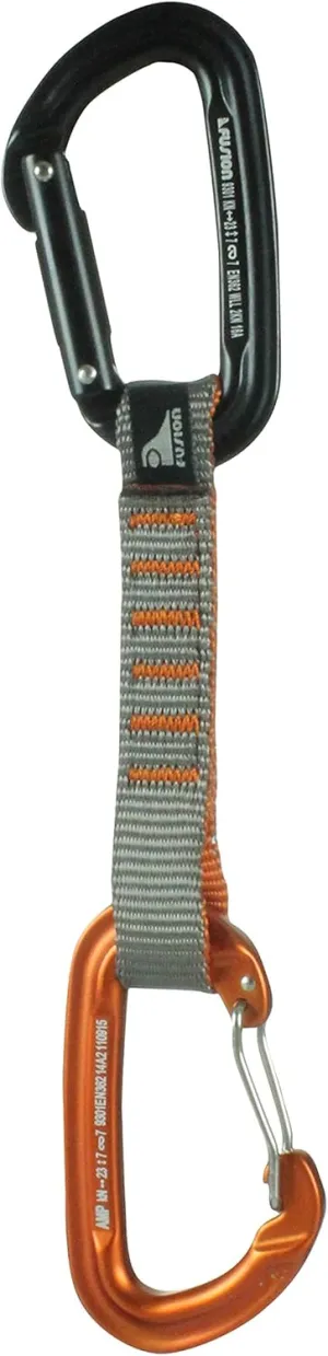 Fusion Climb 11cm Quickdraw with Contigua Wire Gate Carabineer, Orange/Black