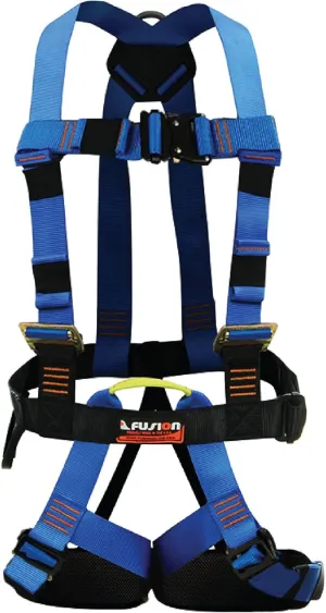 Fusion Climb Streak Racer Full Body Padded Zipline H Style Harness Blue Size M-L