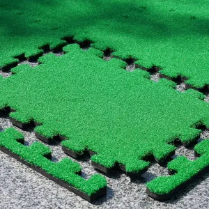GAIARENA Artificial Turf Mat with Thick EVA Foam Base for Golf Simulator, Grass Tiles Base for Golfing Hitting Practice Mat, Artificial Grass Mat Floor Decoration for Indoor Outdoor