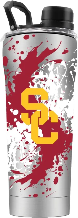 Gametime Sidekicks USC Stainless Steel Shaker Tumbler w/Shaker Ball - Officially Licensed, 18/8 Stainless Steel, Double-walled, Vacuum-insulated, UV LED Printed Logos, Sweatless, Stays Hot/Cold -