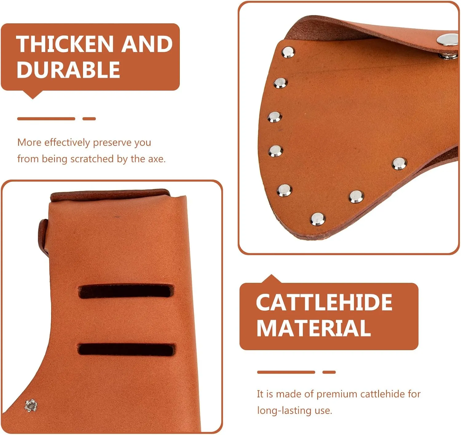 GANAZONO 2pcs Portable Cattlehide Hatchet Cover Sleeve Professional Axe Blade Lightweight Design for Camping Outdoor Use for Outdoor Enthusiasts