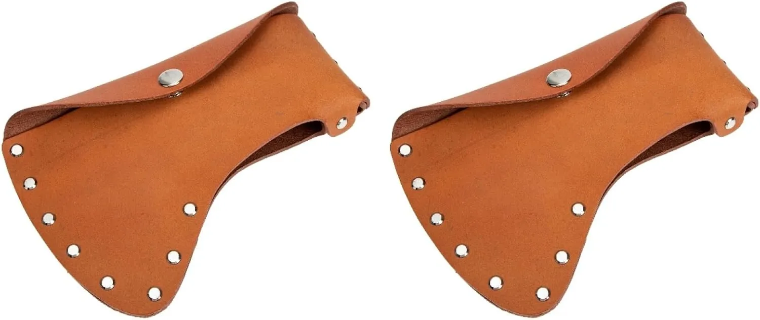 GANAZONO 2pcs Portable Cattlehide Hatchet Cover Sleeve Professional Axe Blade Lightweight Design for Camping Outdoor Use for Outdoor Enthusiasts