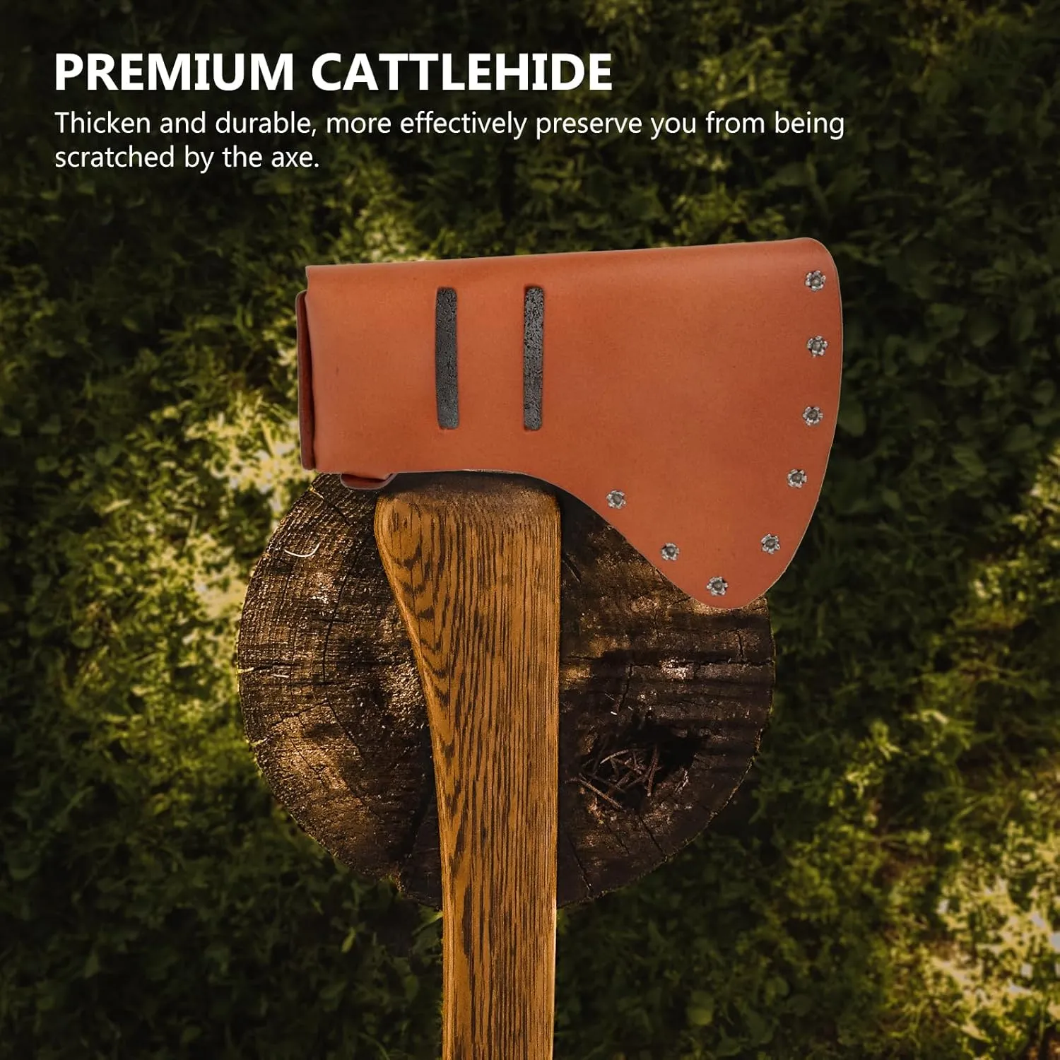 GANAZONO 2pcs Portable Cattlehide Hatchet Cover Sleeve Professional Axe Blade Lightweight Design for Camping Outdoor Use for Outdoor Enthusiasts