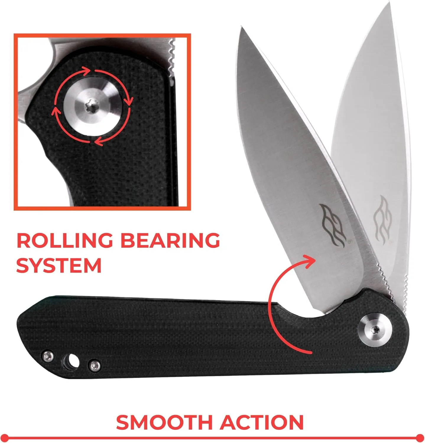 GANZO Firebird FH41-CF Pocket Folding Knife D2 Steel Blade G10 Anti-Slip Handle with Clip Fishing Hunting Camping Outdoor Flipper EDC Pocket Knife Best Gift for Men(Carbon Fiber)