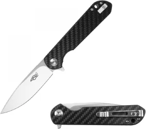 GANZO Firebird FH41-CF Pocket Folding Knife D2 Steel Blade G10 Anti-Slip Handle with Clip Fishing Hunting Camping Outdoor Flipper EDC Pocket Knife Best Gift for Men(Carbon Fiber)