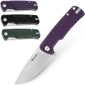 Ganzo G769-PL EDC Folding Pocket Knife Razor Sharp D2 Stainless Steel Blade G10 Handle with Clip Outdoor Pocket Knife Hunting Fishing Hiking Folder Best Gift for Men (Purple)