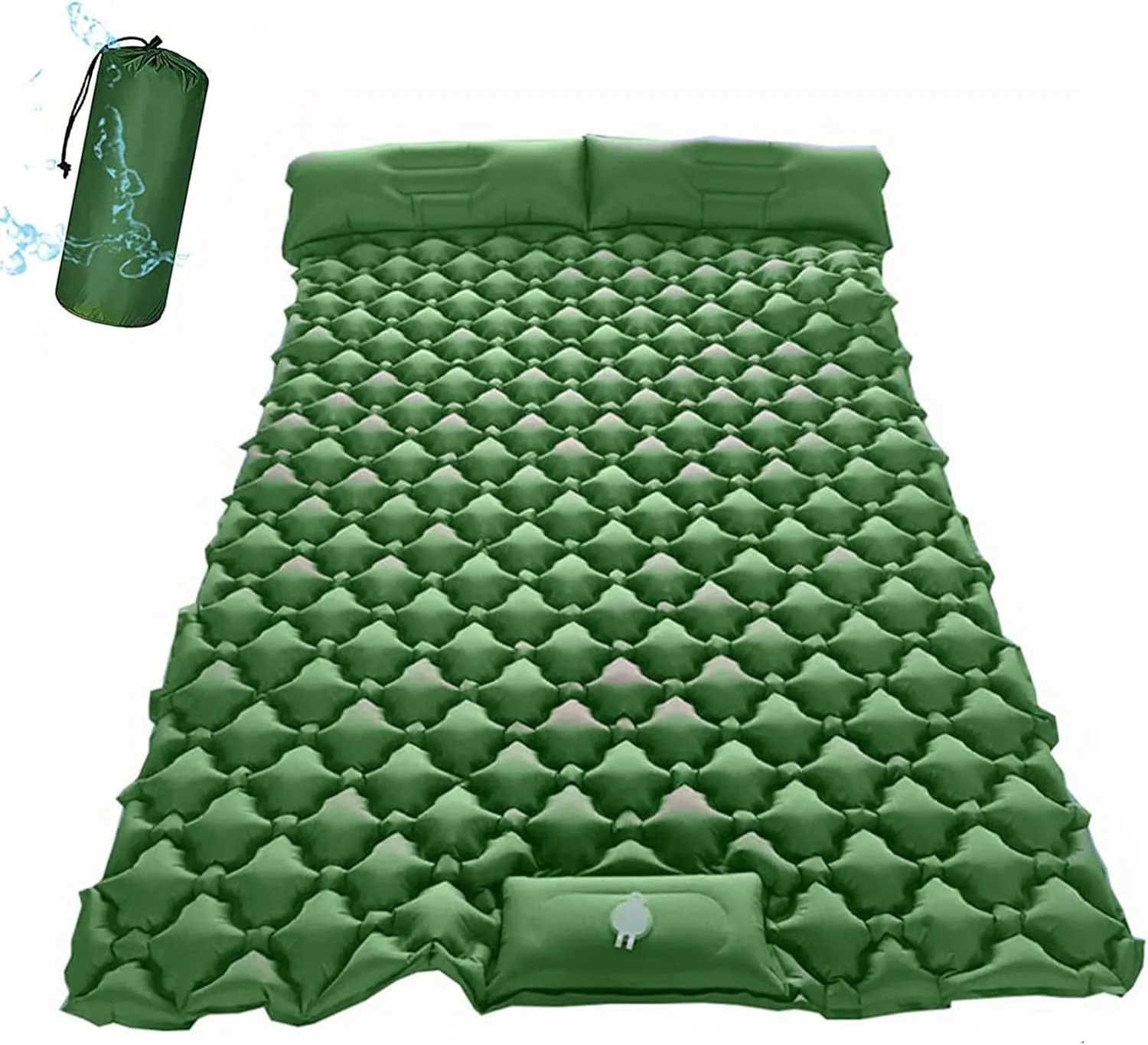GaRcan Inflatable Sleeping Mattress Double Camping Mat Self Inflating, Inflatable Sleeping Mat Ultralight Sleeping Pad, Inflatable Sleeping Mat with Pillow, Waterproof and Moisture-Proof