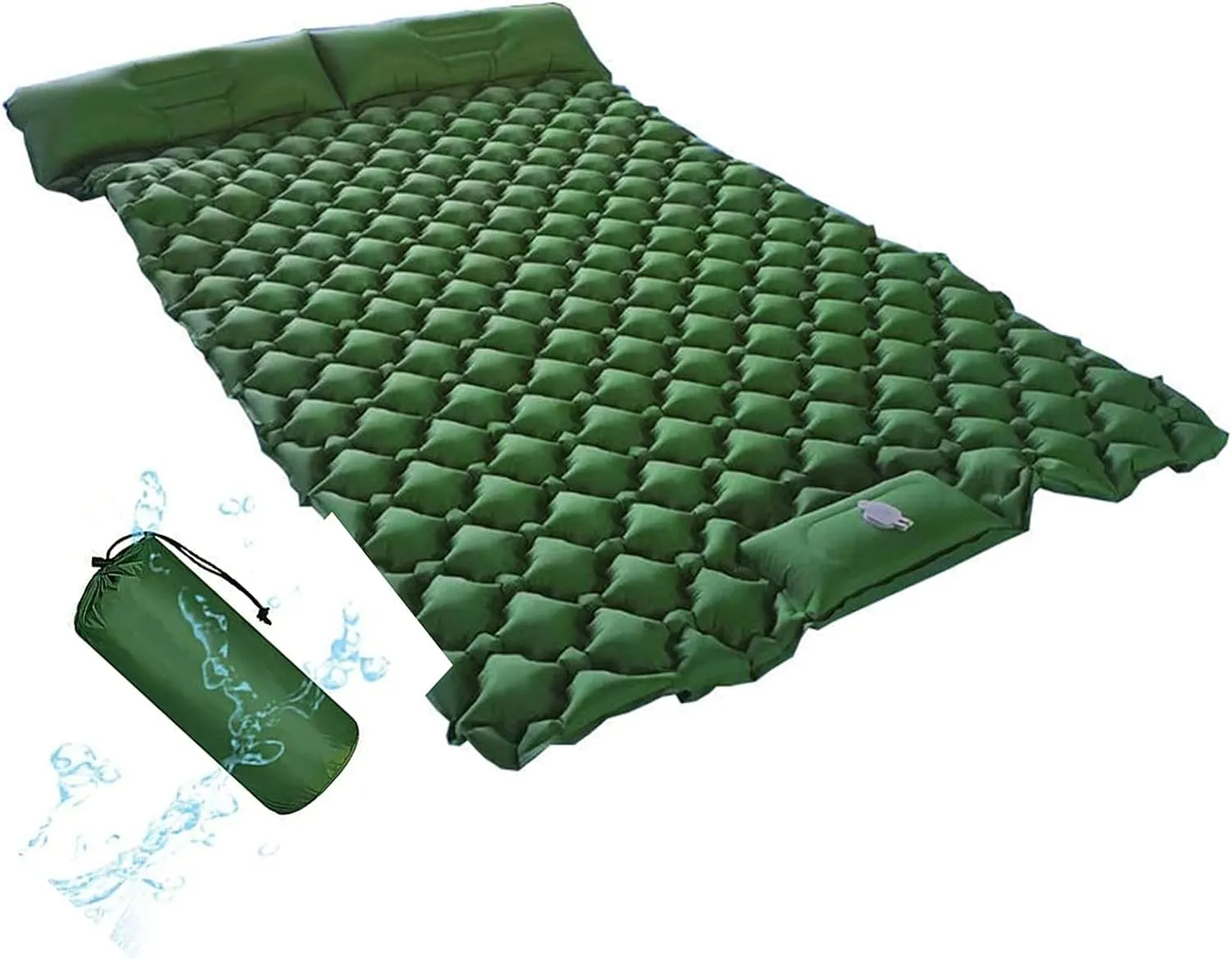GaRcan Inflatable Sleeping Mattress Double Camping Mat with Pillow, Inflatable Sleeping Mat Ultralight Inflating Camping Mat, Sleeping Pad with Built-in Air Pump, Ultralight and Small Pac