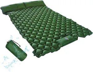 GaRcan Inflatable Sleeping Mattress Double Camping Mat with Pillow, Inflatable Sleeping Mat Ultralight Inflating Camping Mat, Sleeping Pad with Built-in Air Pump, Ultralight and Small Pac