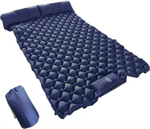 GaRcan Inflatable Sleeping Mattress Double Camping Mat with Pillow, Inflatable Sleeping Mat Ultralight Inflating Camping Mat, Sleeping Pad with Built-in Air Pump, Ultralight and Small Pack S