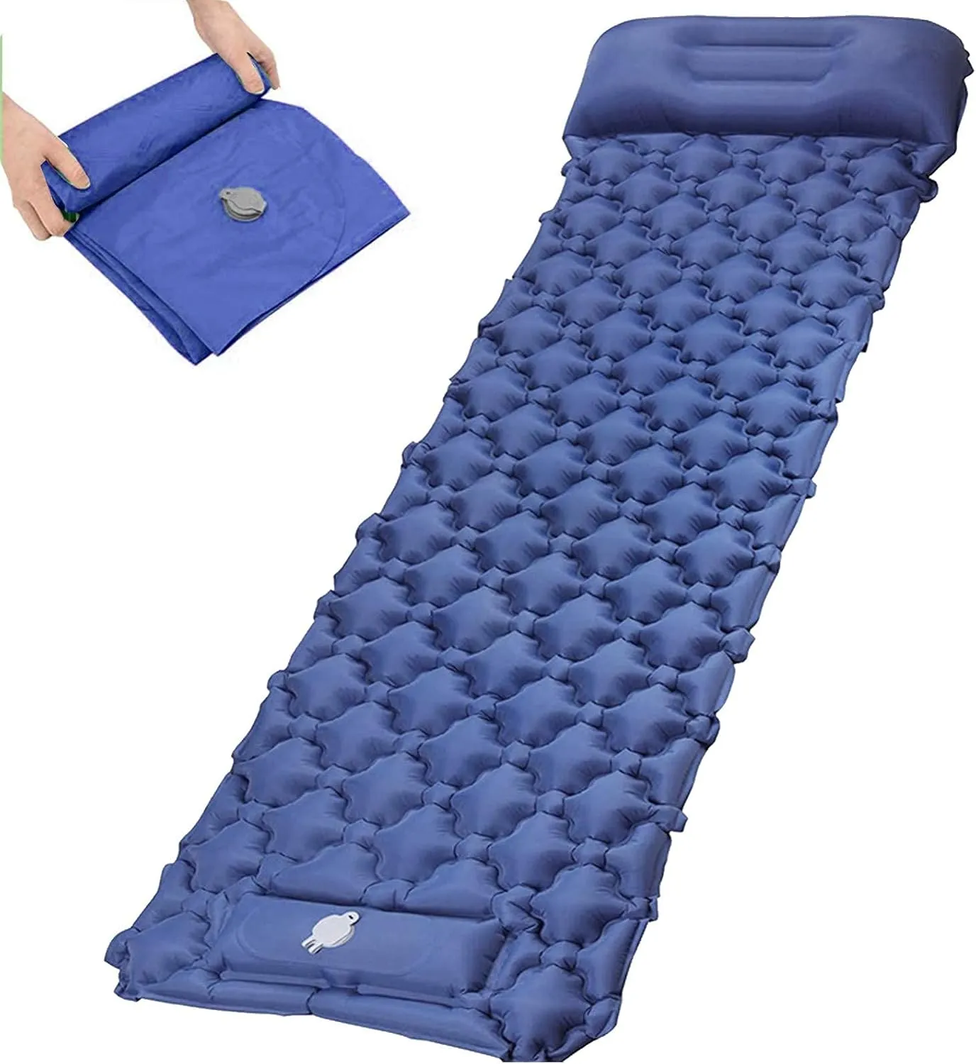 GaRcan Inflatable Sleeping Mattress Self Inflating Camping Mat, Portable Sleeping Pad, Waterproof Comfortable Roll Mats with Pillow, Sleeping Pad with Built-in Air Pump, for Backpacking, Cam