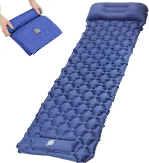 GaRcan Inflatable Sleeping Mattress Self Inflating Camping Mat, Portable Sleeping Pad, Waterproof Comfortable Roll Mats with Pillow, Sleeping Pad with Built-in Air Pump, for Backpacking, Cam