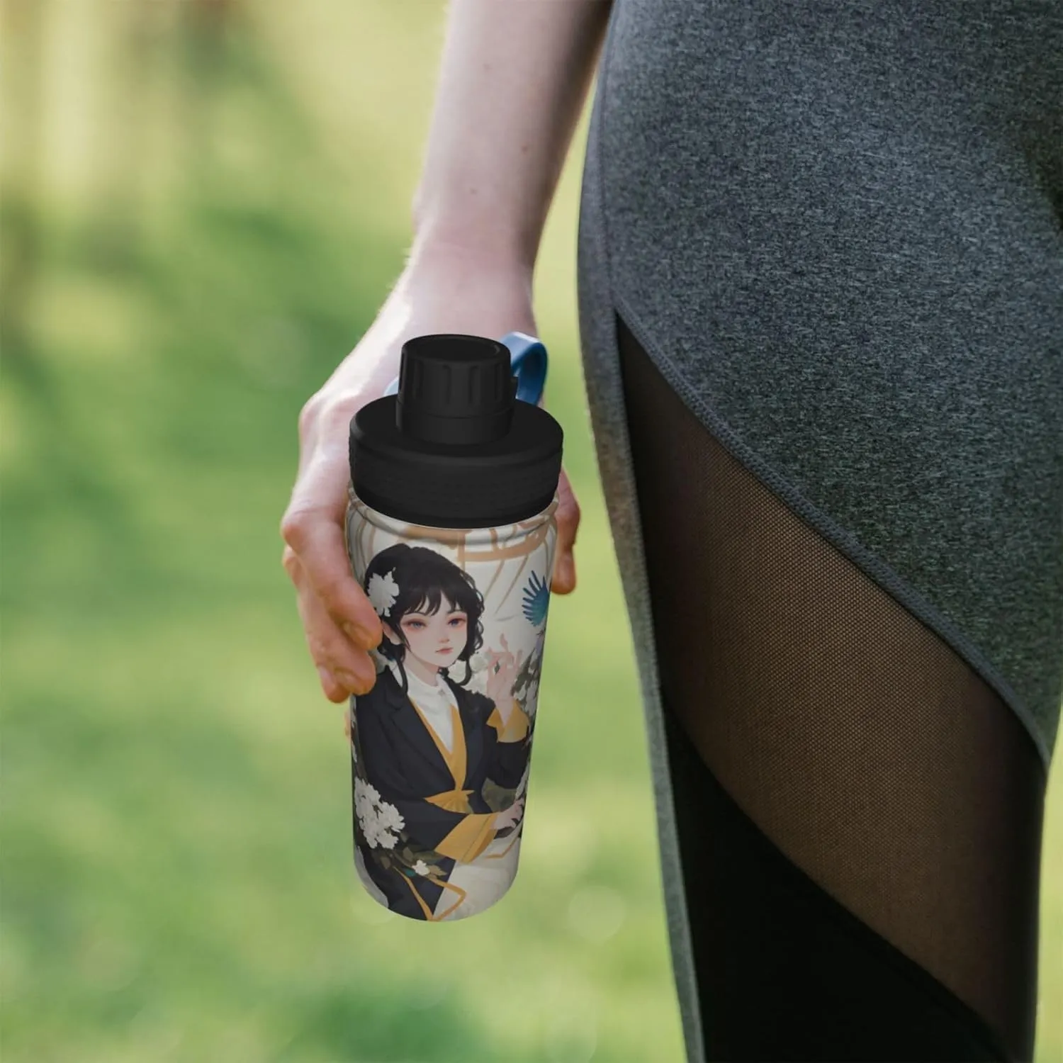 Gardenia Flowers Birds 18oz Sports Insulated Bottle For Outdoor Activities,Your Ideal Companion Staying Hydrated