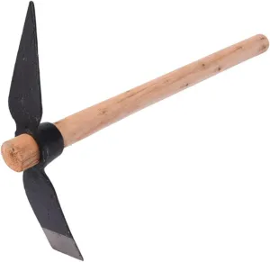 Gardening Pick Axes, Heavy Duty Pick Axe Hand Tool Pickaxe Mattock Hoe with Wooden Handle Mattock Pick Multipurpose Hand Tool for Outdoor﻿