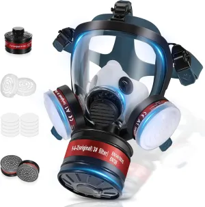 Gas Masks - Gas Masks Survival Nuclear and Chemical with 40mm Activated Carbon Filter&6001CN Filters for Chemical