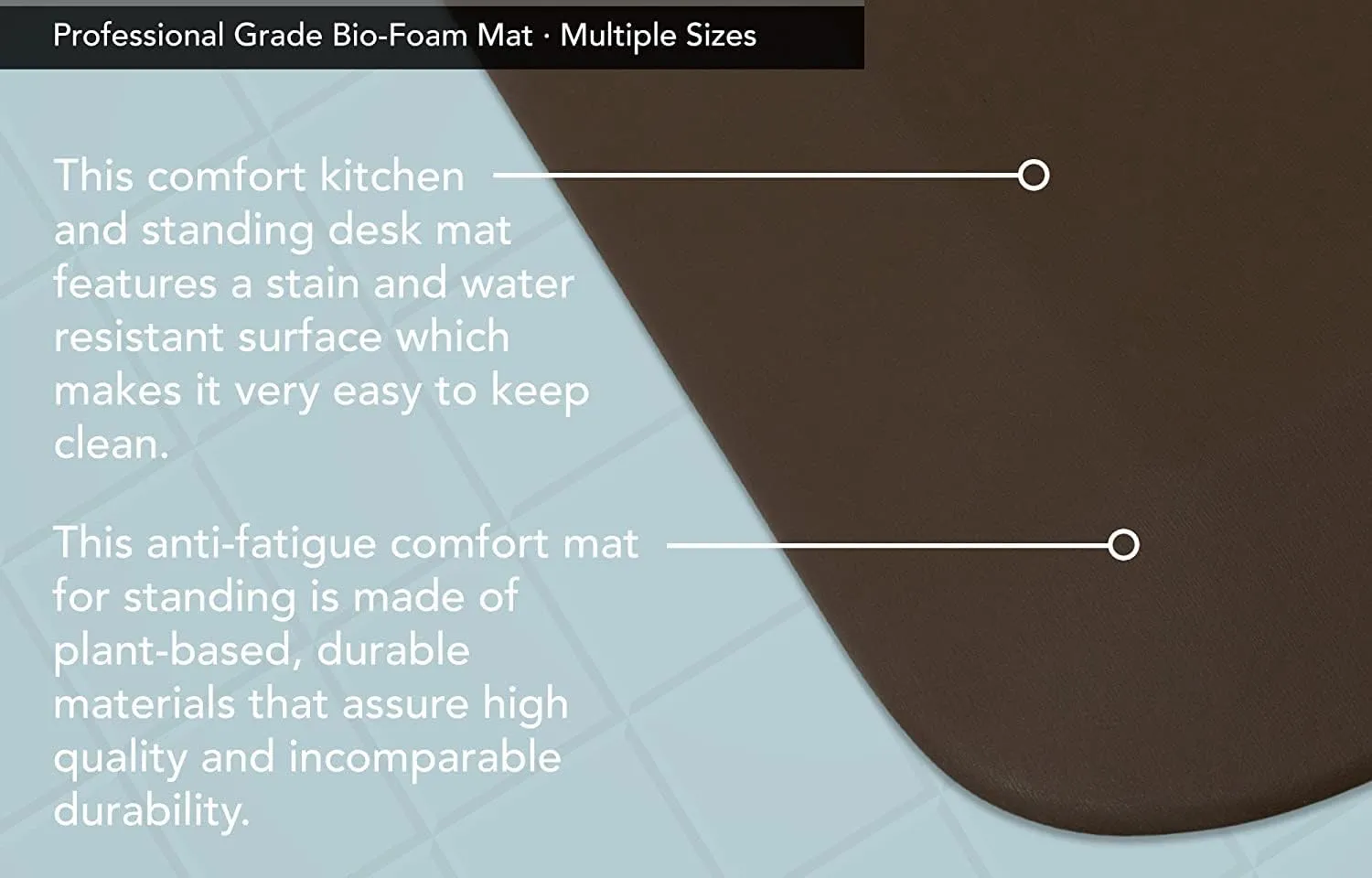 GelPro Professional Grade Anti-Fatigue Kitchen & Office Comfort Bio-Foam Mat with Non-Slip Bottom for Health & Wellness, 36X60, Earth
