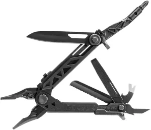Gerber Gear Center-Drive Multitool - Includes 3.25" Plain Edge Knife, Needle Nose Pliers, Center-Axis Bit Driver, Wire Cutter, Pry Bar, Nail Puller - Comes with Bit Set & Sheath - Made in USA - Black