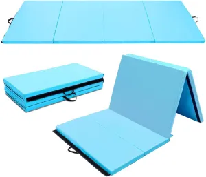 Giantex 4'x8' Gymnastics Mat, 2" Thick Folding Tumbling Mat with Carrying Handles, Foldable Gym Mat with Hook and Loop Fastener, Cheer Mats for Kids Adults Home Exercise Aerobics Fitness
