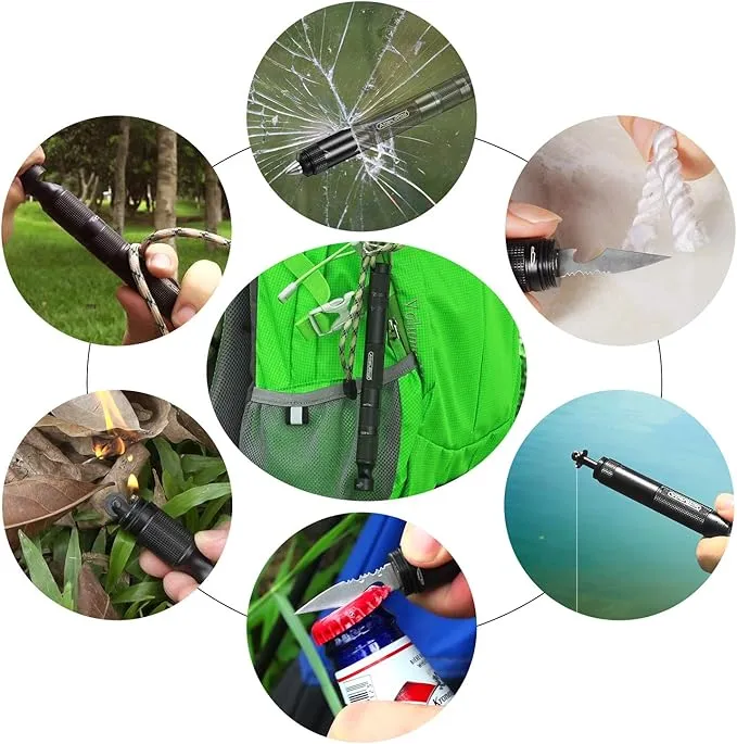 Gift for Men, Women, AbeuRox All In One Gadgets Multitool Tactical Survival Gear with Lighter(No Fuel Include), Fishing Tool, Glass Breaker, Whistle, Blade, Great EDC Kit, Camping Tool