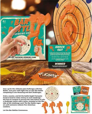 Gift Republic Bar Battles – The Ultimate Axe-Throwing Drinking Game | Fun Party Game with Target Board, Axes, Dart & Challenge Coasters | Perfect for Adults & Game Nights