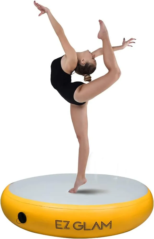 GLANT Air Mat Tumble Track AirSpot - Gymnastics Training Springboard - Round Inflatable Springboard