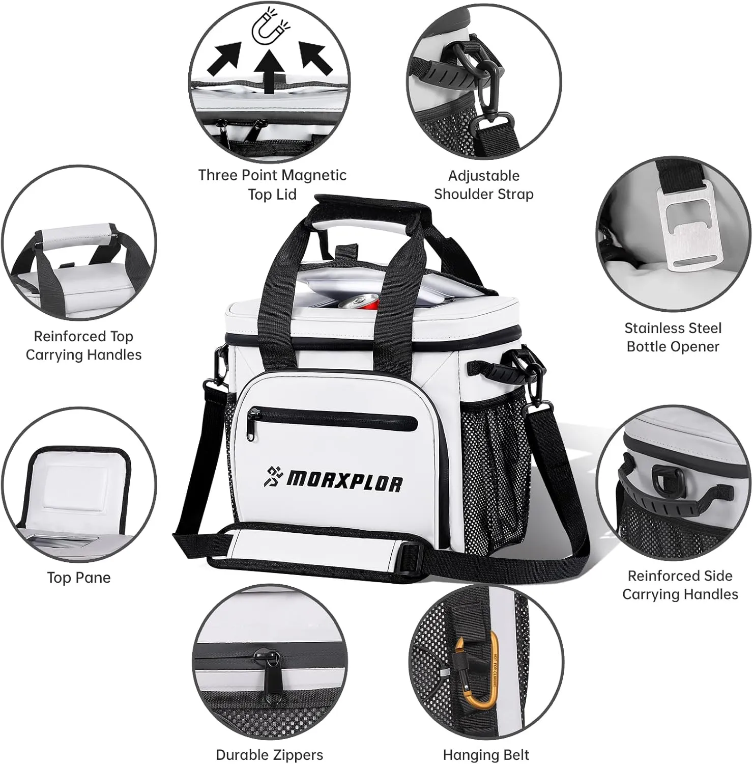 Golf Cart Cooler with Top Magnetic Lid,12-Can Insulated Soft Cooler Bag,Golf Push Cart Accessories,Club Bag Accessories