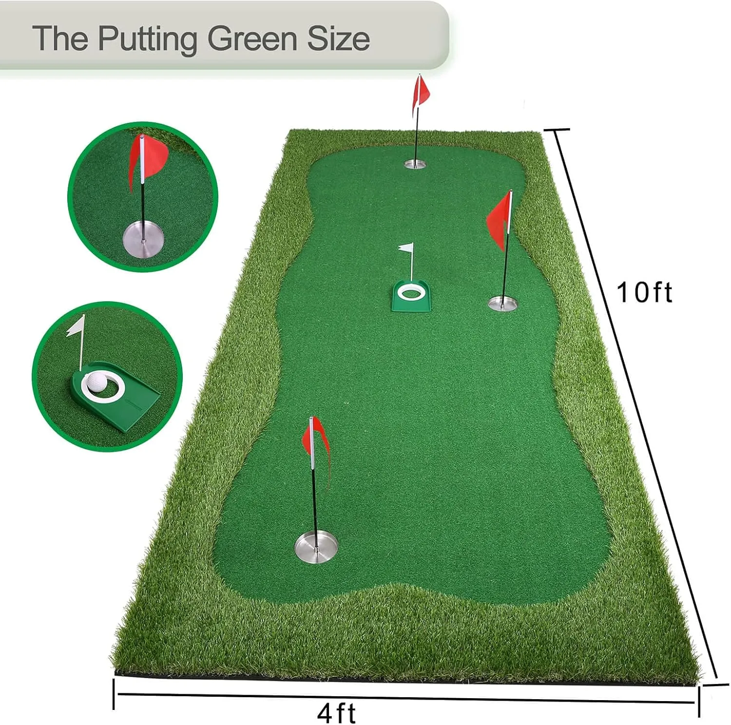 Golf Putting Green, Practice Putting Green Mat, Large Professional Golfing Training Mat for Indoor Outdoor…
