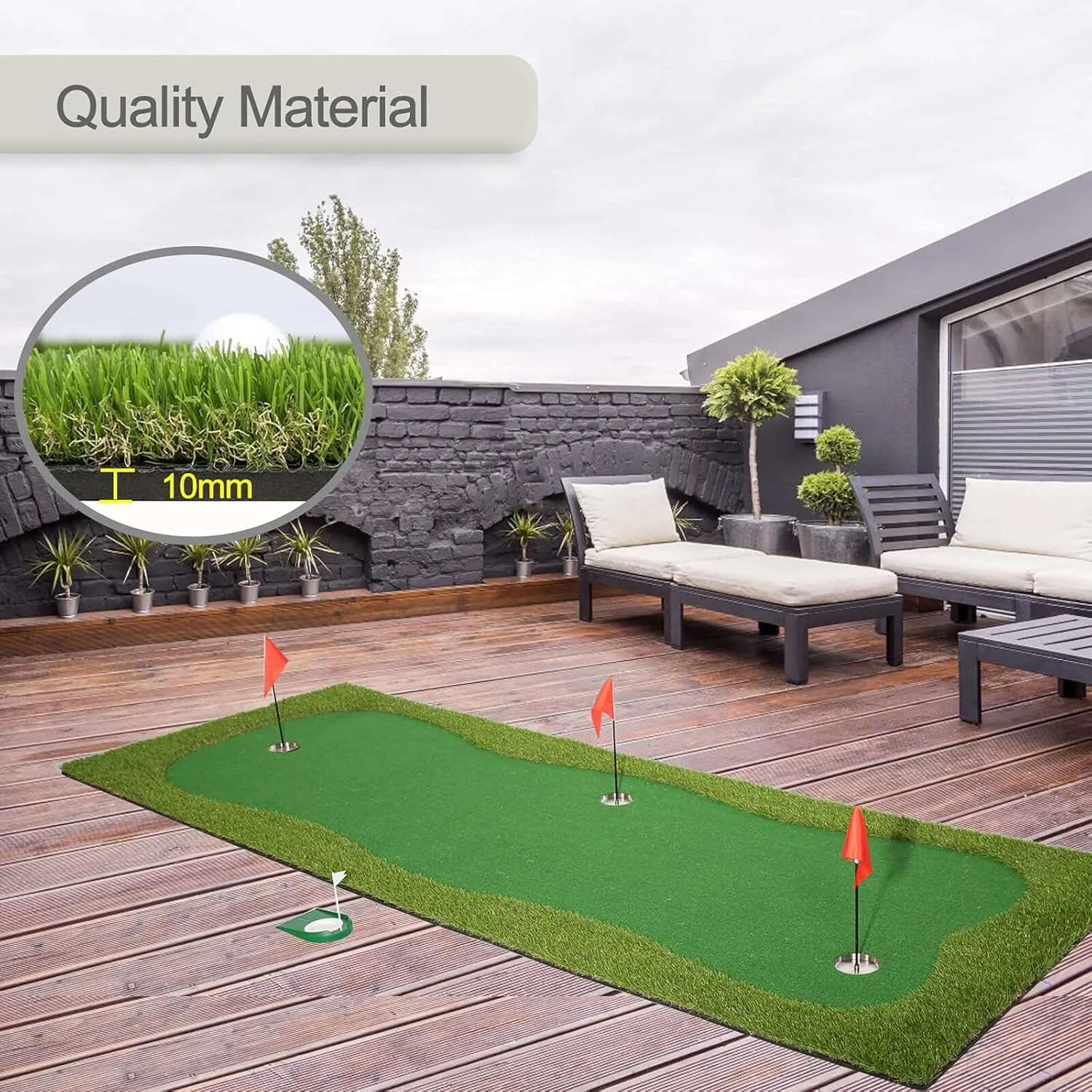 Golf Putting Green, Practice Putting Green Mat, Large Professional Golfing Training Mat for Indoor Outdoor…