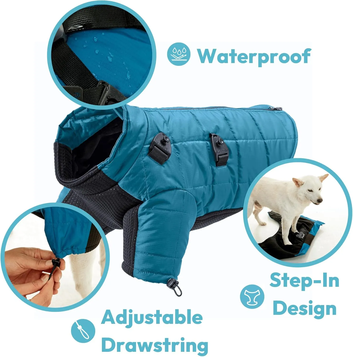 Gooby Alpine Explorer - Adobe, Small - Waterproof Jacket with Cross Lock Converter for Small Dog and Medium Dog