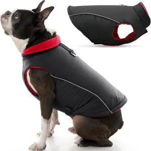 Gooby - Sports Vest, Fleece Lined Small Dog Cold Weather Jacket Coat Sweater with Reflective Lining, Black, Small