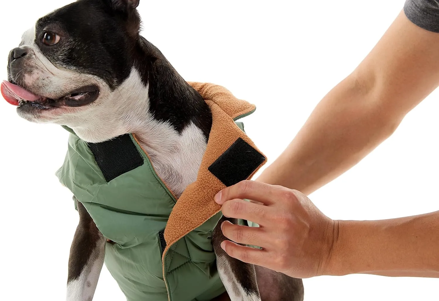 Gooby - Sports Vest, Fleece Lined Small Dog Cold Weather Jacket Coat Sweater with Reflective Lining, Black, Small