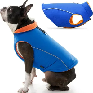 Gooby - Sports Vest, Fleece Lined Small Dog Cold Weather Jacket Coat Sweater with Reflective Lining, Blue, Large