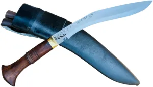 Gorkha Kukri Knife With Leather Cover – Full Tang Cold Carbon Stainless Steel Blade, 17 IN Tactical Machete (Horn Handle) – Includes 2 Small Knives – Perfect for Outdoor, Hiking, Survival & Adventure